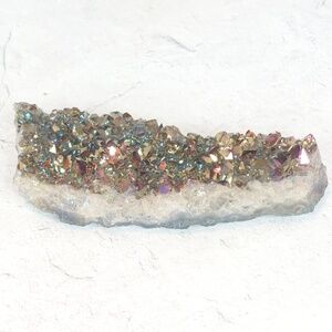 🚫SOLD🚫Titanium Aura Quartz Crystal Slice | Energy Amplifier • Chakra Alignment
